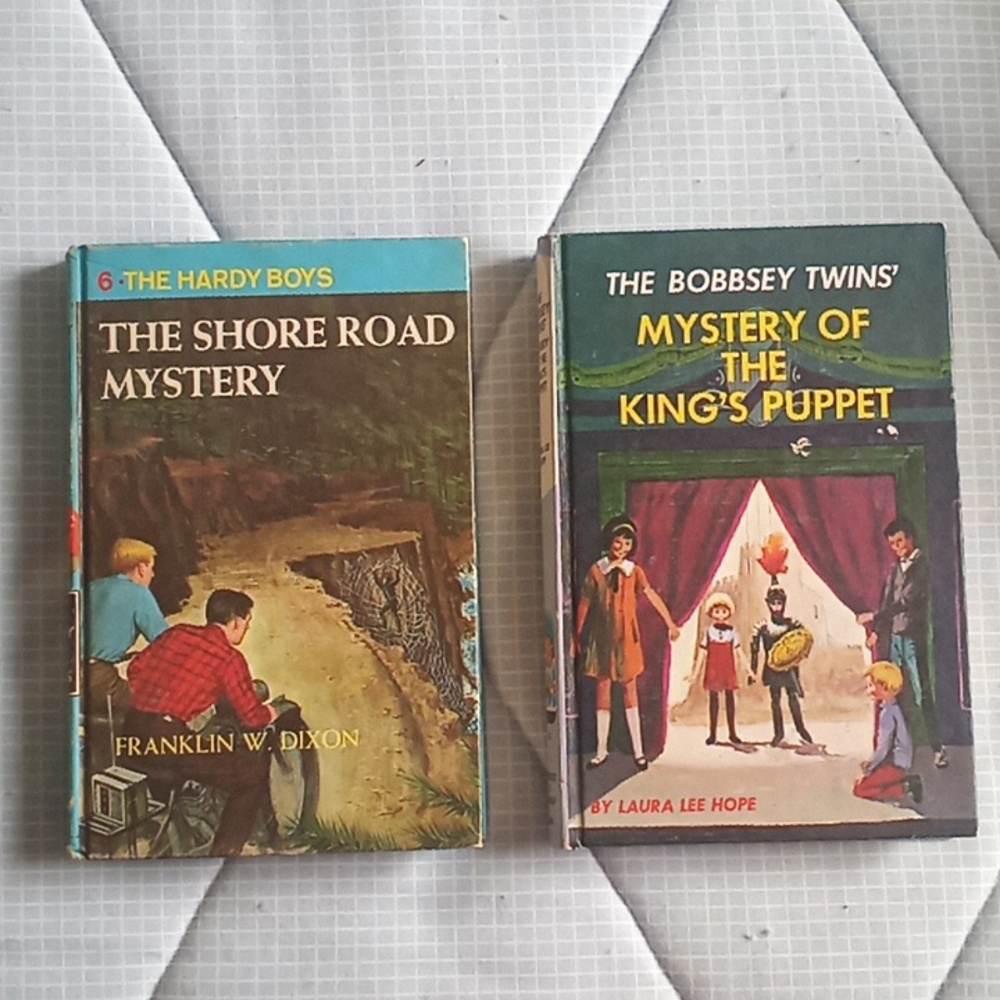 Bundle of two vintage books, The Hardy Boys and The Bobbsey Twins